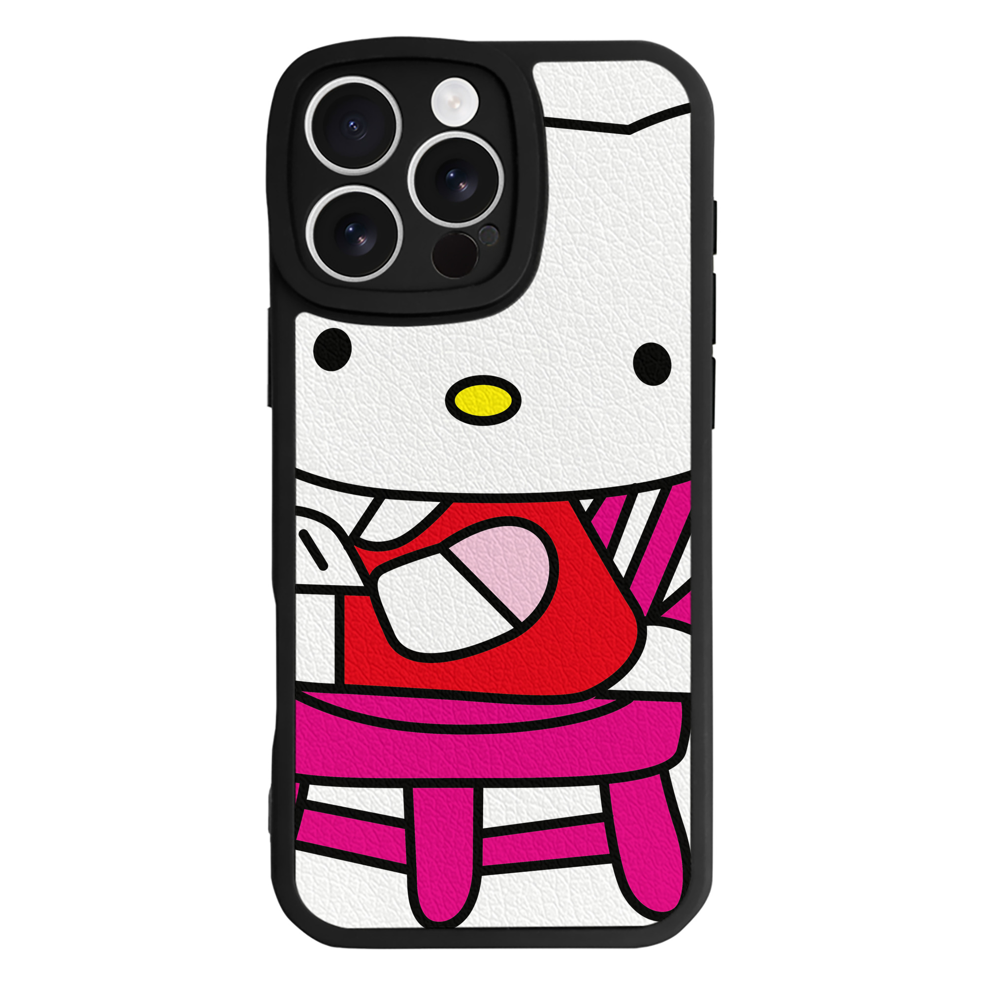 （画像用） Hello Kitty ハローキティ 【iPhone 16シリーズ対応】シリコンスマホケース（レザー調） 材質：シリコン